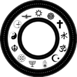 Wheel of religious symbols